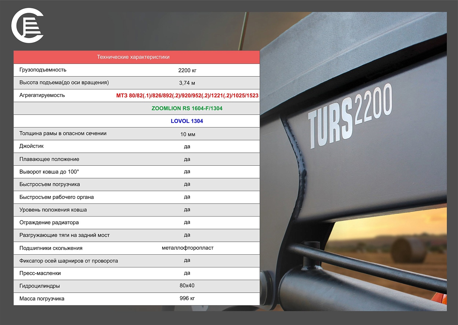 Встречайте новый фронтальный погрузчик TURS-2200